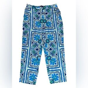 Zara Blue and Green Patterned Trousers